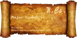 Major Csobán névjegykártya