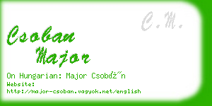 csoban major business card